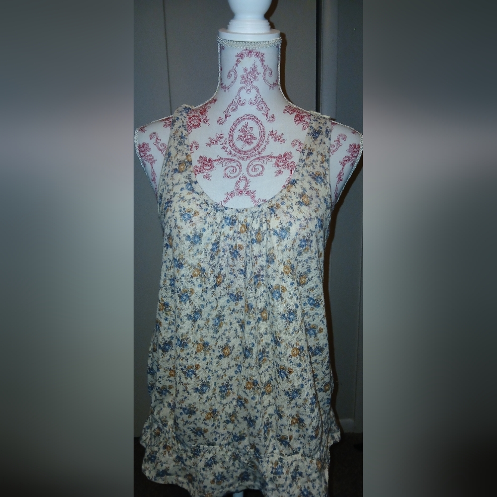 Rhapsody Blue Smocked Camisole with Bib Collar